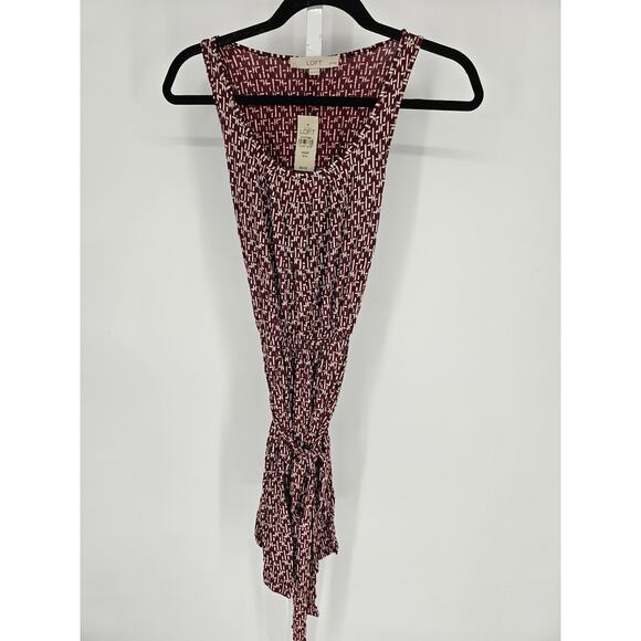 Ann Taylor Loft Women's Red Sleeveless Round Neck Wrap Dress Size XXSP NEW - Picture 1 of 3